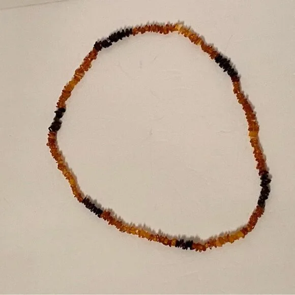 NECKLACE AMBER CHIPS HONEY GOLD AND CHERRY RED RUSTIC NATURAL BALTIC 24” - Picture 9 of 9
